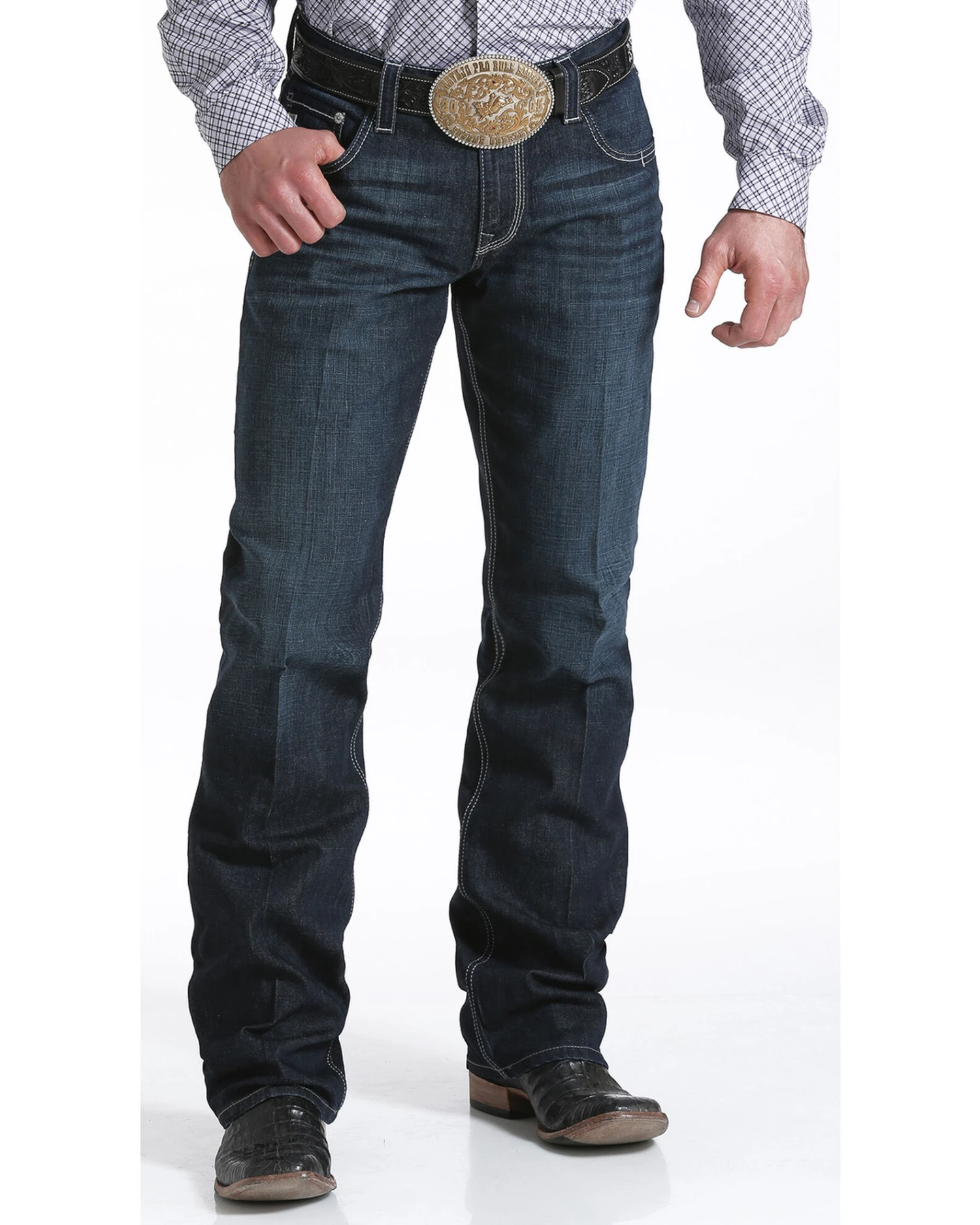 Cinch Men's Carter 2.4 Dark Wash Mid Rise Relaxed Bootcut Performance Jeans 2 Cinch Men's Carter 2.4 Dark Wash Mid Rise Relaxed Bootcut Performance Jeans