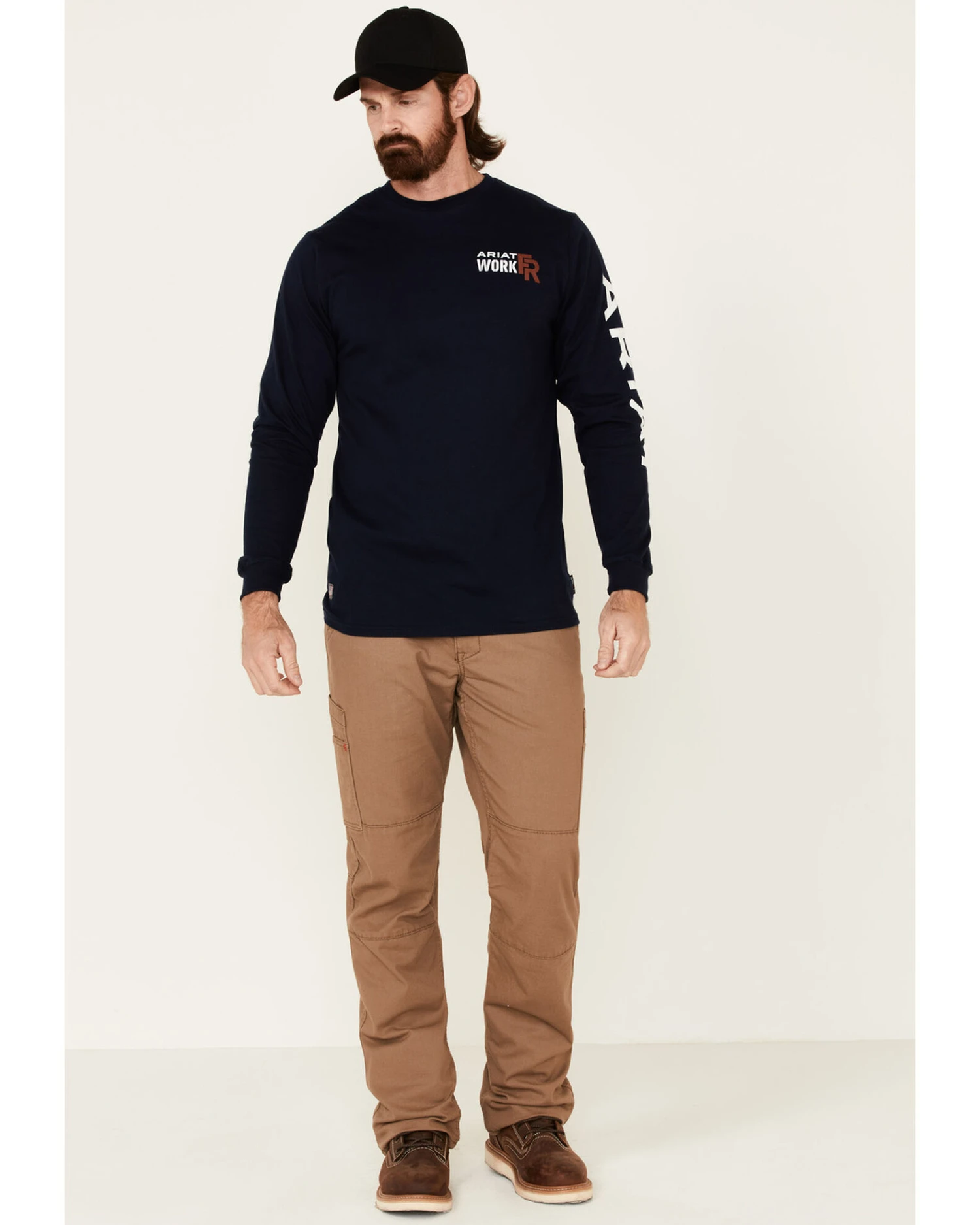 Ariat Men's FR Logo Crew Neck Long Sleeve Shirt 2 Ariat Men's FR Logo Crew Neck Long Sleeve Shirt