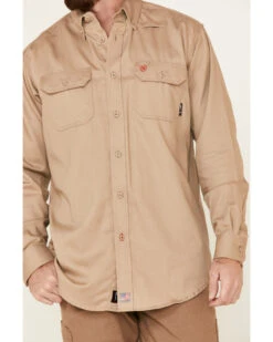 Ariat Men's FR Solid Twill Long Sleeve Button Down Work Shirt -Cinch Clothing Shop 086P38 28 P3