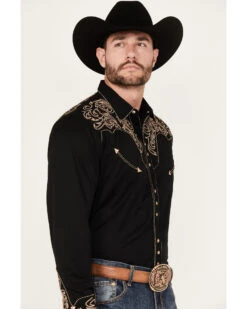 Scully Men's Embroidered Scroll Long Sleeve Snap Western Shirt 13 Scully Men's Embroidered Scroll Long Sleeve Snap Western Shirt -Cinch Clothing Shop 0927J8 89 P2