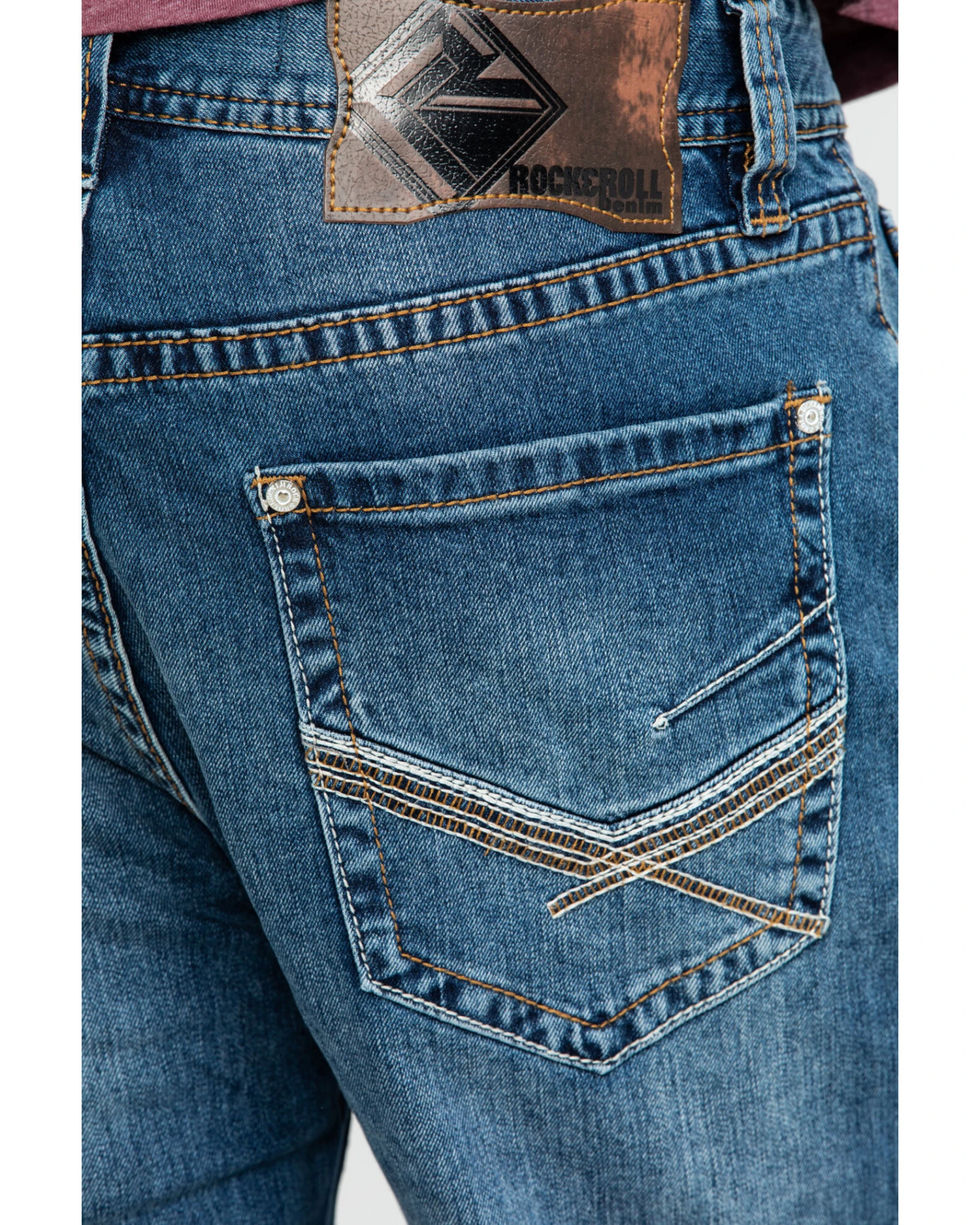 Rock & Roll Denim Men's X Stitch Double Barrel Relaxed Straight Jeans 3 Rock & Roll Denim Men's X Stitch Double Barrel Relaxed Straight Jeans