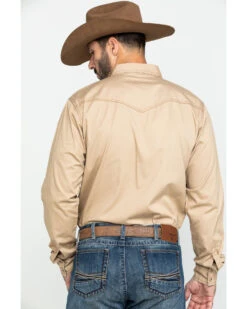 Wrangler Retro Men's Tan Solid Long Sleeve Western Shirt -Cinch Clothing Shop 2000292973 280 P3