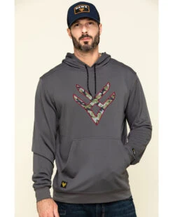 Hawx Men's Gray Tech Logo Hooded Work Sweatshirt - Tall -Cinch Clothing Shop 2000297060 021 P1
