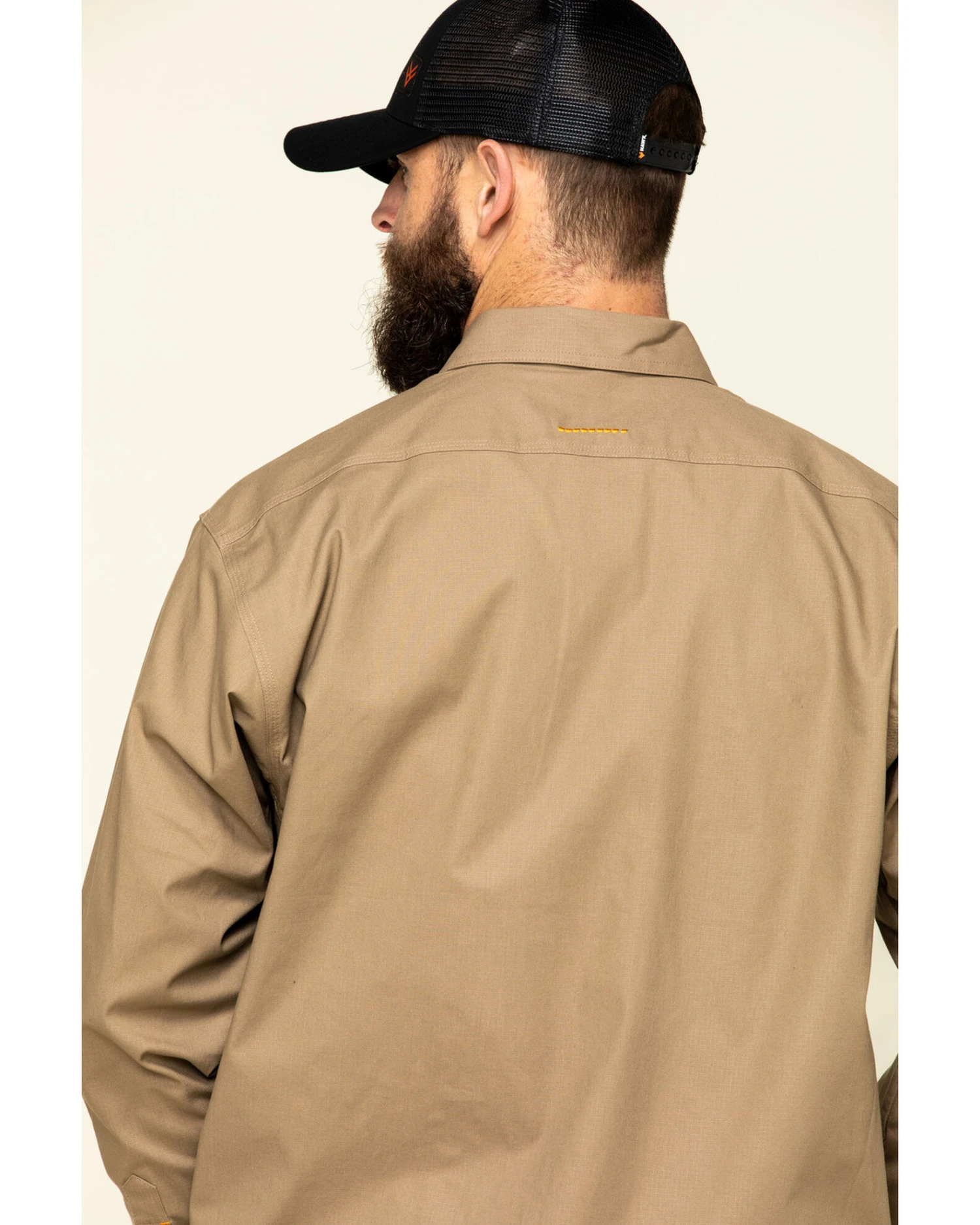 Ariat Men's Khaki Rebar Made Tough Durastretch Long Sleeve Work Shirt - Tall 7 Ariat Men's Khaki Rebar Made Tough Durastretch Long Sleeve Work Shirt - Tall - Image 5