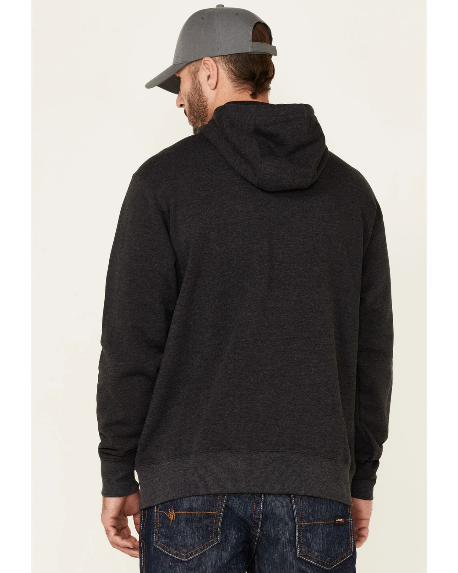 Ariat Men's Charcoal Rebar Workman 1/4 Zip Front Work Hooded Pullover 5 Ariat Men's Charcoal Rebar Workman 1/4 Zip Front Work Hooded Pullover - Image 4