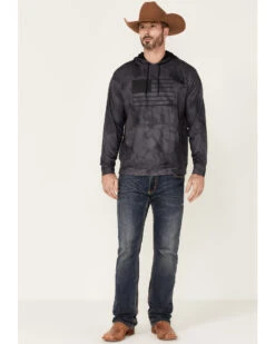 Hooey Men's Tie-Dye Liberty Roper Flag Graphic Hooded Sweatshirt -Cinch Clothing Shop 2000342389 001 P2