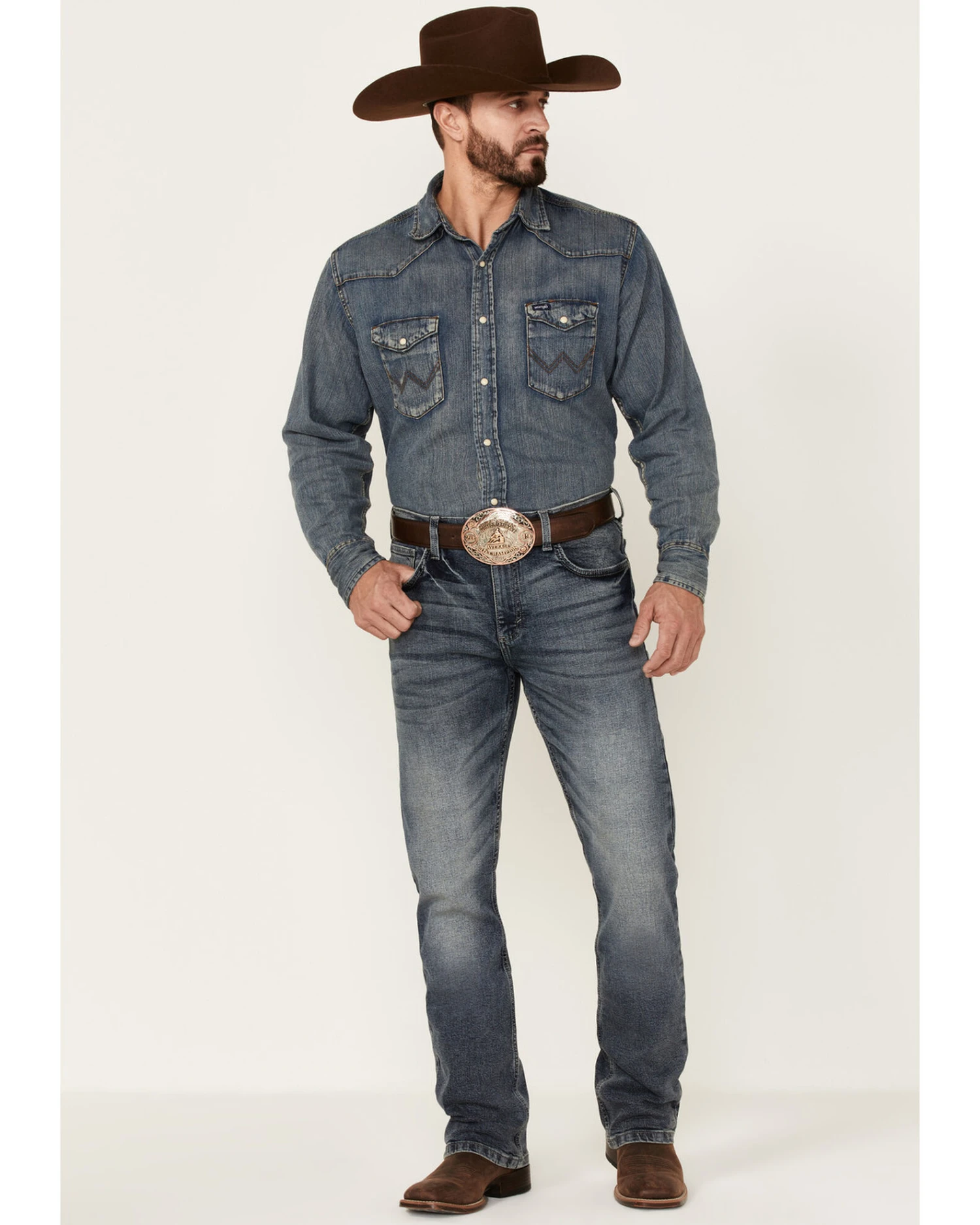 Wrangler 20X Men's No.42 Cayuse Medium Wash Stretch Slim Bootcut Jeans 5 Wrangler 20X Men's No.42 Cayuse Medium Wash Stretch Slim Bootcut Jeans - Image 3