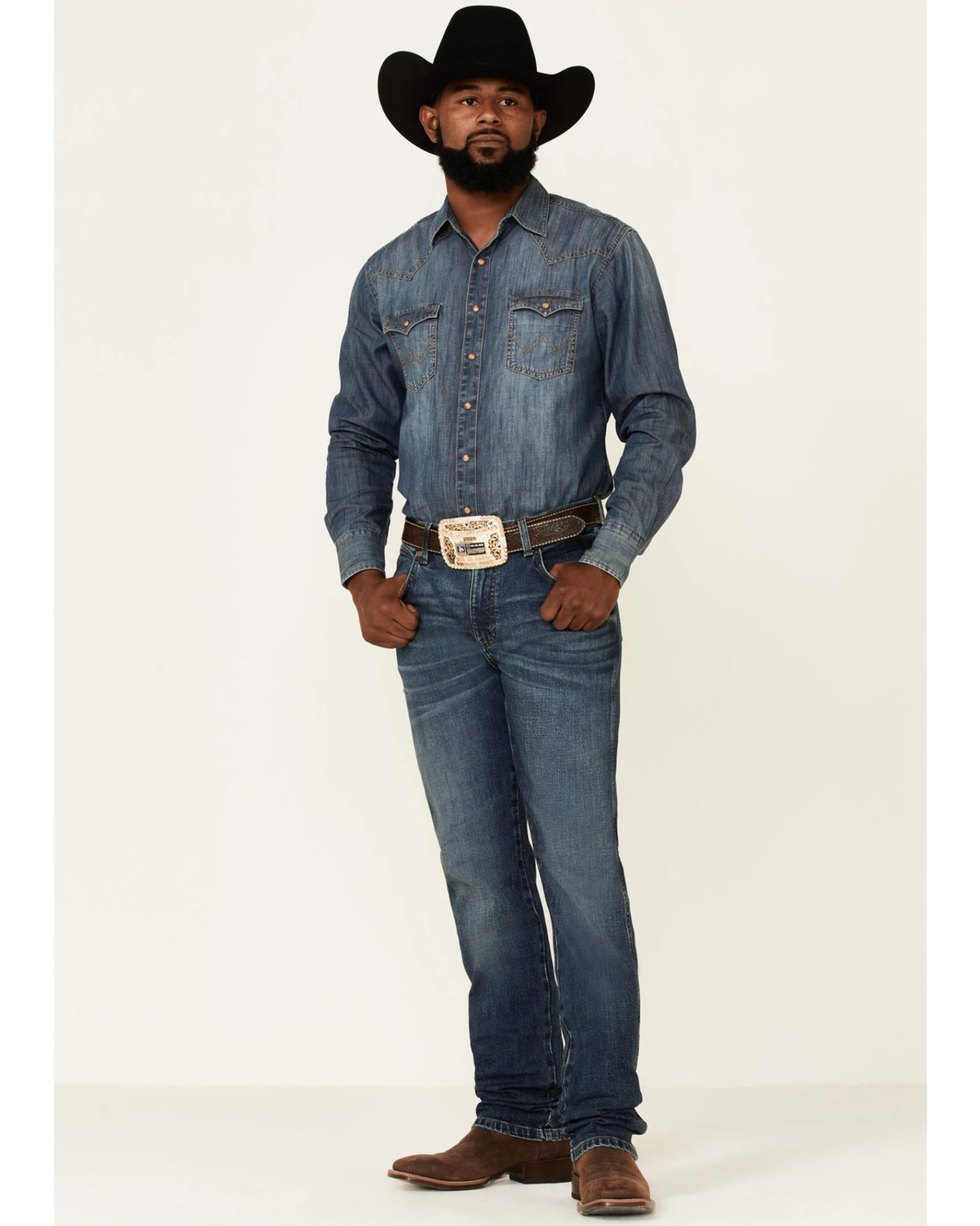 Wrangler Retro Men's Mauney Dark Wash Stretch Slim Straight Jeans - Long 6 Wrangler Retro Men's Mauney Dark Wash Stretch Slim Straight Jeans - Long - Image 4