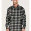 Hawx Men's FR Buffalo Plaid Print Long Sleeve Button-Down Work Shirt