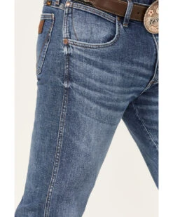 Wrangler Retro Green Men's Brierley Light Medium Wash Stretch Slim Straight Jeans -Cinch Clothing Shop 2000359722 413 P2