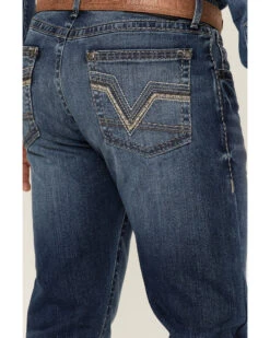 Rock 47 By Wrangler Men's Edmond Medium Wash Stretch Slim Bootcut Jeans