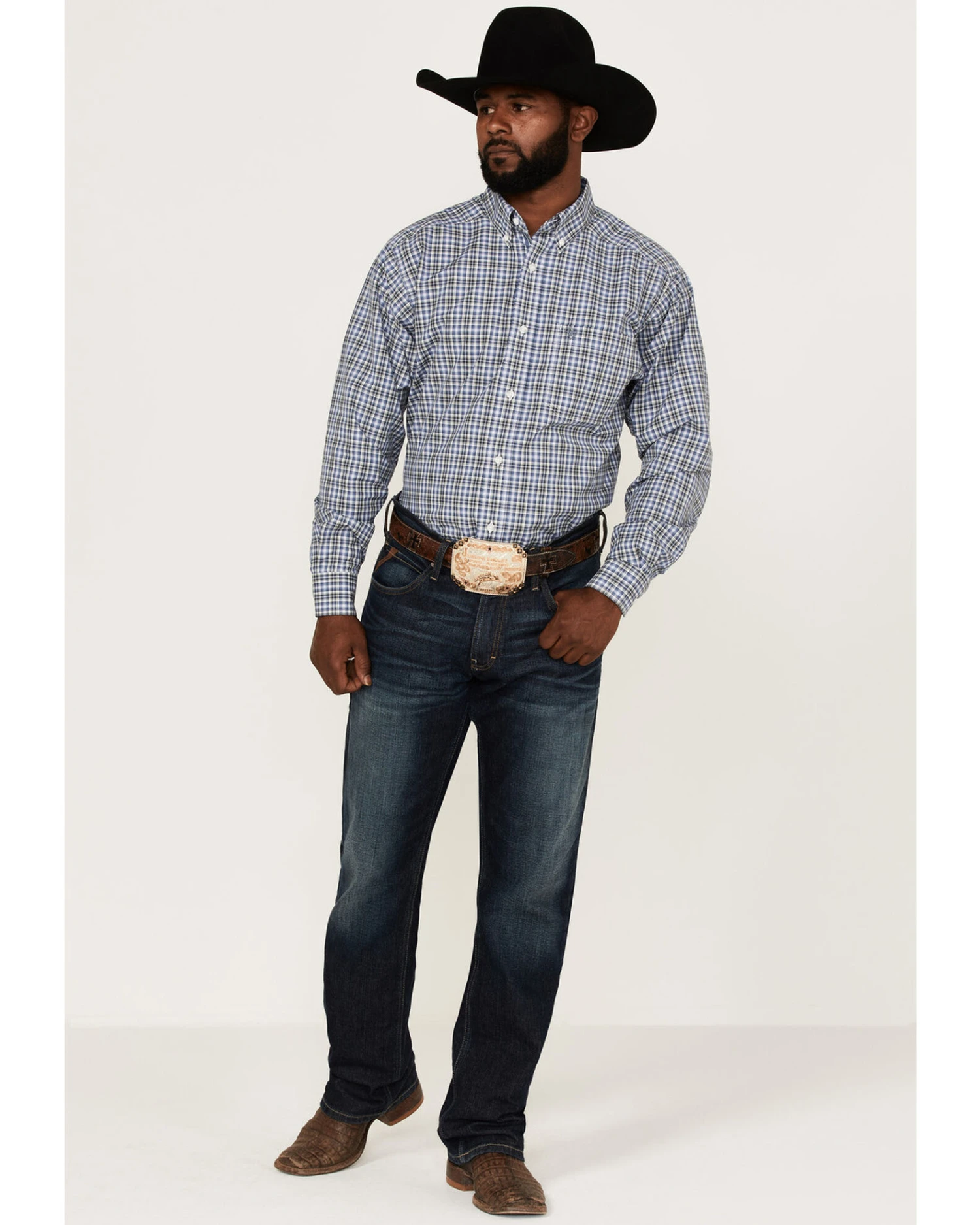 Ariat Men's Adriel Plaid Long Sleeve Button Down Western Shirt 6 Ariat Men's Adriel Plaid Long Sleeve Button Down Western Shirt - Image 4