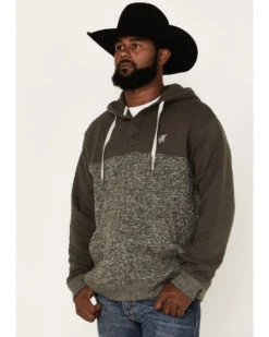 Hooey Men's Jimmy Quilted 1/4 Button Hooded Pullover -Cinch Clothing Shop 2000370562 200 P1