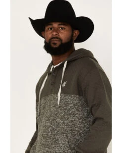 Hooey Men's Jimmy Quilted 1/4 Button Hooded Pullover -Cinch Clothing Shop 2000370562 200 P2