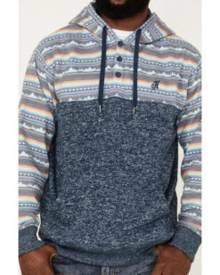 Hooey Men's Southwestern Print Landscape 1/4 Button Hooded Pullover -Cinch Clothing Shop 2000370572 410 P3