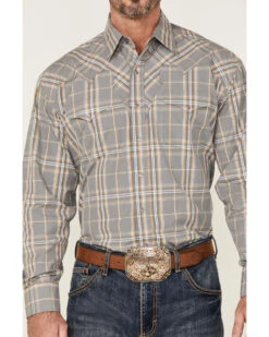 Stetson Men's Smoke Plaid Long Sleeve Snap Western Shirt -Cinch Clothing Shop 2000370655 020 P3