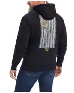 Ariat Men's Rebar Workman Reflective Flag Graphic Hooded Work Jacket - Big & Tall -Cinch Clothing Shop 2000372138 001 P2