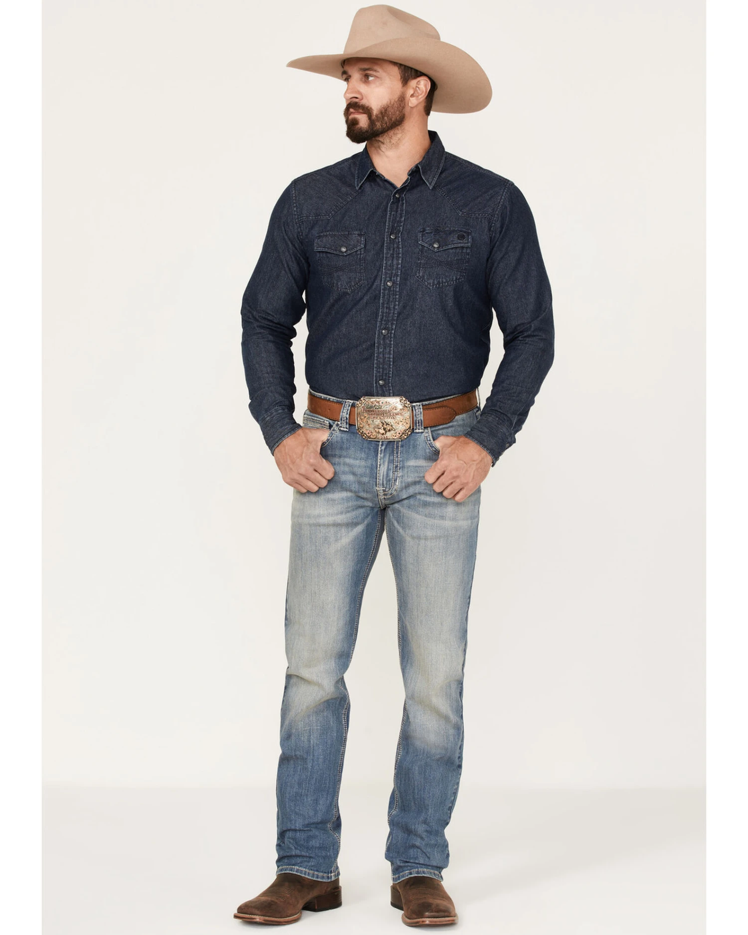 Rock & Roll Denim Men's Slim Fit Straight Rope Stitch Pocket Bootcut Jeans 4 Rock & Roll Denim Men's Slim Fit Straight Rope Stitch Pocket Bootcut Jeans - Image 2