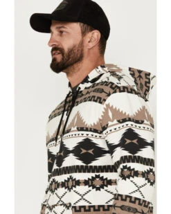 Powder River Outfitters Men's 1/4 Zip Southwestern Print Hooded Sweatshirt -Cinch Clothing Shop 2000376230 101 P2