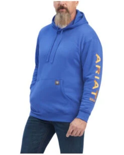 Ariat Men's Rebar Logo Sleeve Graphic Hooded Work Sweatshirt -Cinch Clothing Shop 2000376247 400 P1