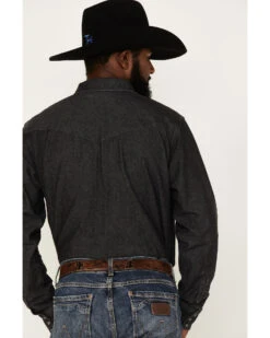 Blue Ranchwear Men's Long Sleeve Denim Western Snap Shirt -Cinch Clothing Shop 2000380500 001 P4