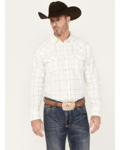 Blue Ranchwear Men's Twill Long Sleeve Pearl Snap Work Shirt -Cinch Clothing Shop 2000380505 103 P1