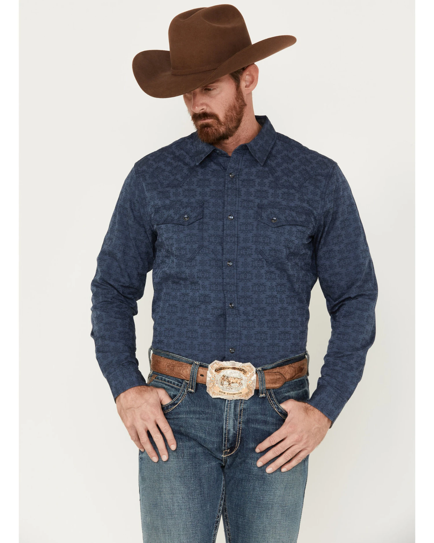 Moonshine Spirit Men's Show Stopper Floral Print Long Sleeve Western Snap Shirt 3 Moonshine Spirit Men's Show Stopper Floral Print Long Sleeve Western Snap Shirt