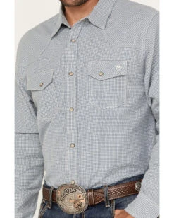 Blue Ranchwear Men's Plaid Print Long Sleeve Western Pearl Snap Shirt -Cinch Clothing Shop 2000382807 402 P3