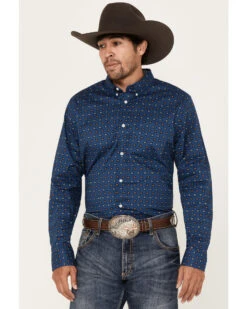 Cody James Men's 2nd Round Geo Print Long Sleeve Button-Down Western Shirt -Cinch Clothing Shop 2000383200 401 P1