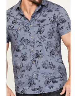 Pendleton Men's Laramie Cowboy Print Short Sleeve Snap Western Shirt -Cinch Clothing Shop 2000383552 400 P3