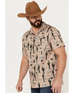Cinch Men's Camp Tumbleweed Cactus Skull Short Sleeve Button-Down Western Shirt -Cinch Clothing Shop 2000383902 250 P2