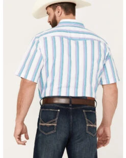 Panhandle Men's Serape Striped Short Sleeve Western Pearl Snap Shirt -Cinch Clothing Shop 2000385148 440 P4