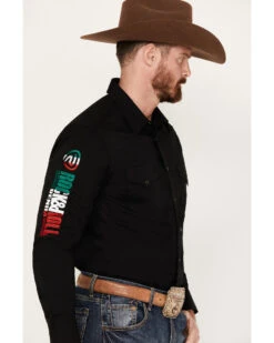 Rock & Roll Denim Men's Mexico Logo Long Sleeve Western Snap Shirt -Cinch Clothing Shop 2000385154 001 P2