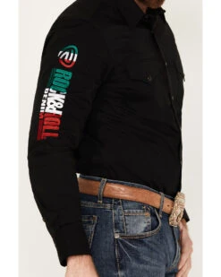 Rock & Roll Denim Men's Mexico Logo Long Sleeve Western Snap Shirt