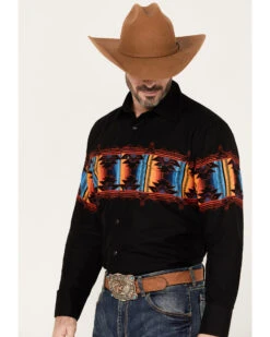 Panhandle Men's Southwestern Border Long Sleeve Western Snap Shirt -Cinch Clothing Shop 2000385165 001 P2