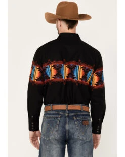 Panhandle Men's Southwestern Border Long Sleeve Western Snap Shirt -Cinch Clothing Shop 2000385165 001 P4
