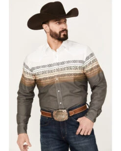 Roper Men's Vintage Border Long Sleeve Western Snap Shirt -Cinch Clothing Shop 2000385758 020 P1