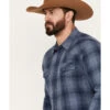 Blue Ranchwear Men's Lander Plaid Print Long Sleeve Western Snap Shirt -Cinch Clothing Shop 2000386076 400 P2